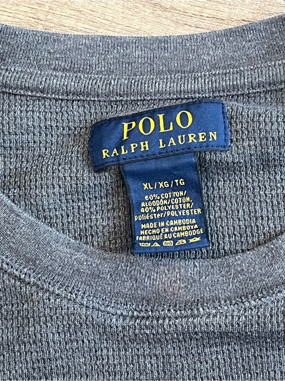 Polo by Ralph Lauren Men's Heather Gray Waffle-Knit Crewneck Sweater